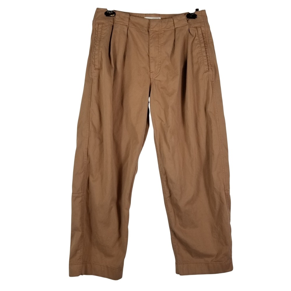 Abercrombie & Fitch Pleated Barrel Pants Womens Tan High Rise Tapered 29/8S